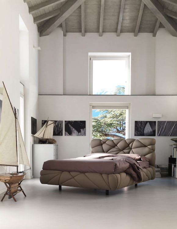 Letto tessile MARVIN di NOCTIS nella misura cm 160x200 e nel colore Lycra Cinderella
