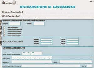 Dichiarazione di successione