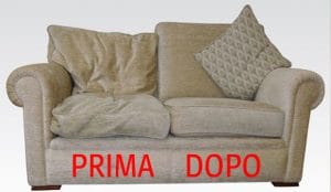 Divano imbottito con gomma piuma