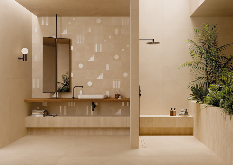 bagno rivestito con ceramiche Keope