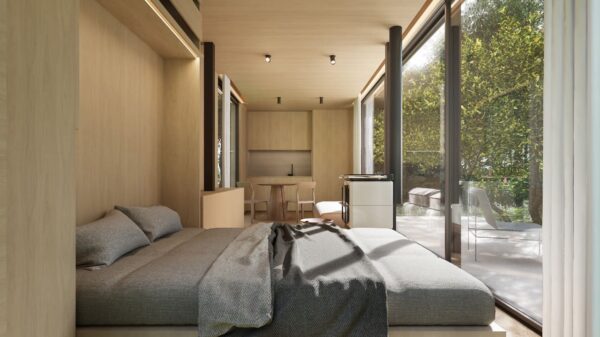 camera da letto nel modulo abitativo Casa Cini