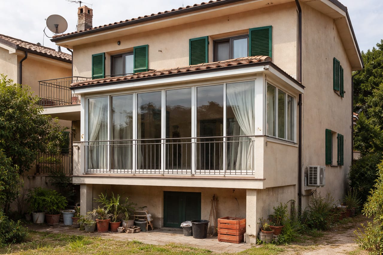 villetta con veranda abusiva