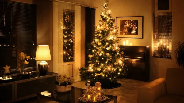 albero di natale a fibre ottiche