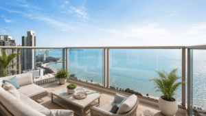 balcone con parapetto in vetro