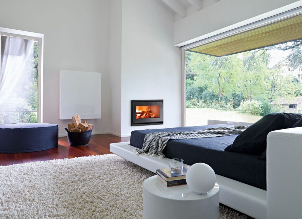 camera da letto con camino