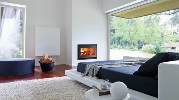 camera da letto con camino