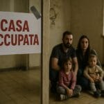famiglia che occupa una casa