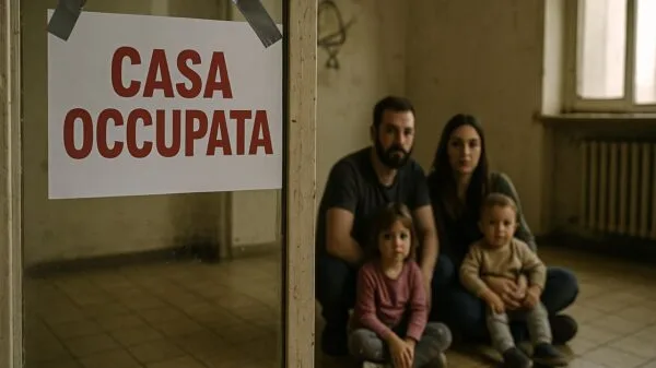 famiglia che occupa una casa