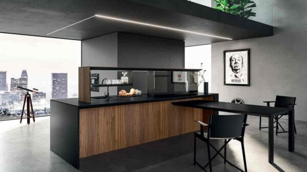 cucina di colore nero