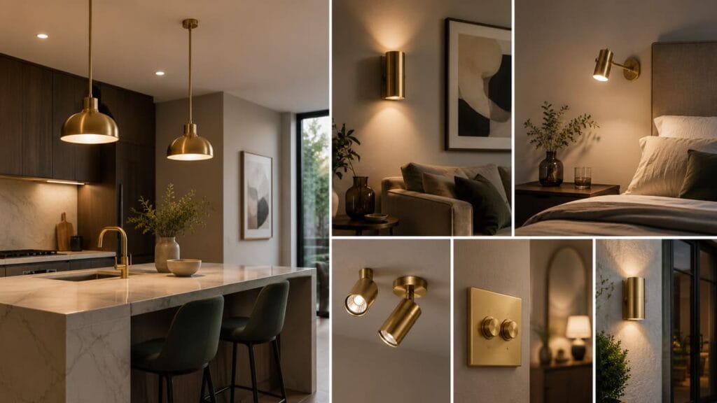 apparecchi di illuminazione in ottone