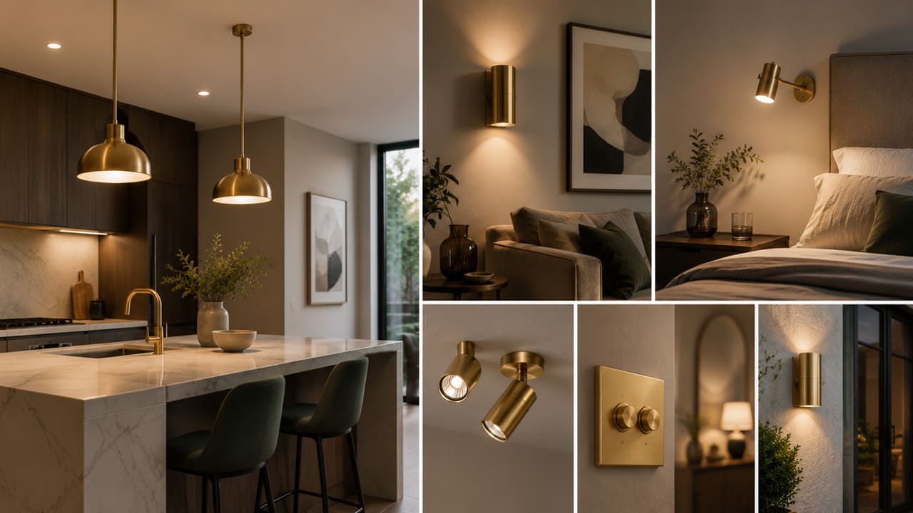 apparecchi di illuminazione in ottone