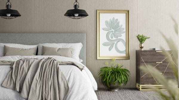 camera da letto con pannelli decorativi