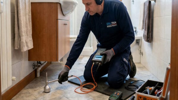 tecnico che ricerca perdita occulta