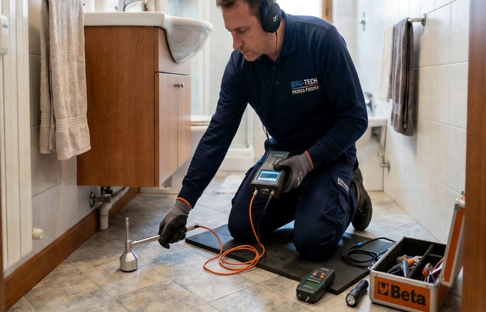 tecnico che ricerca perdita occulta