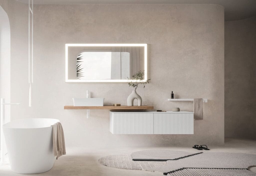 pareti tinteggiate di un bagno