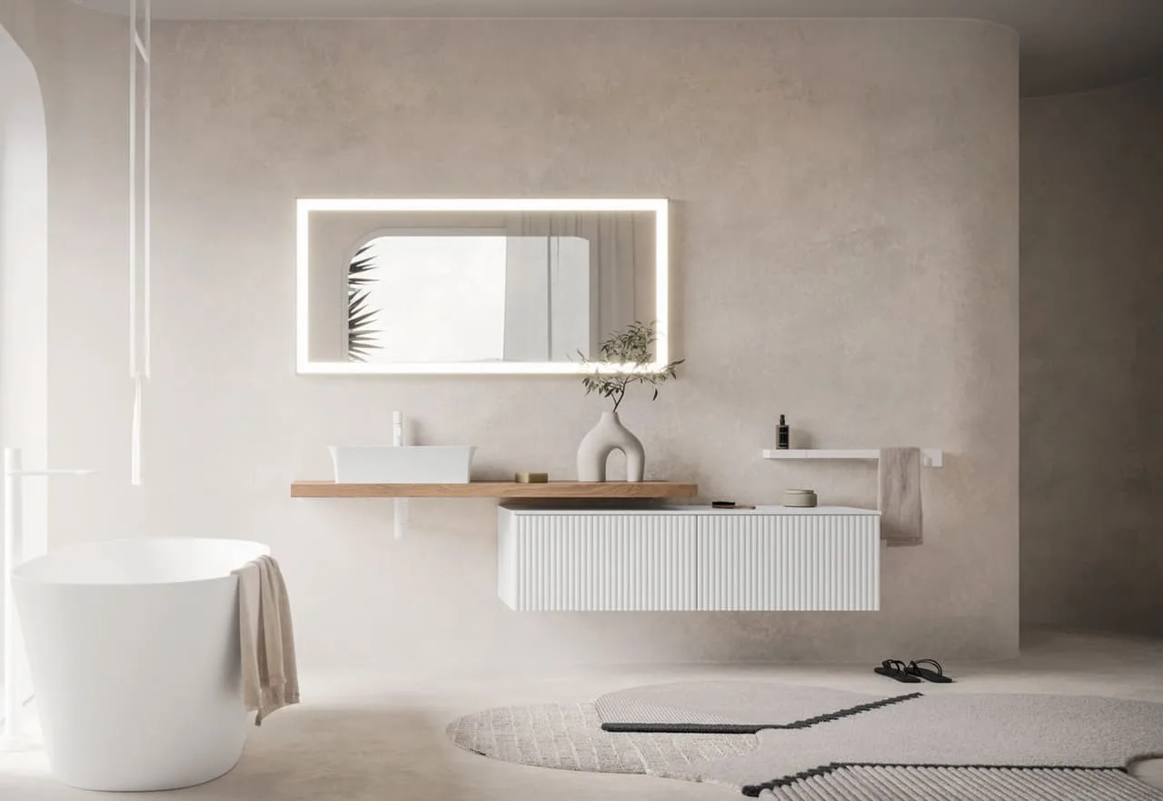 pareti tinteggiate di un bagno