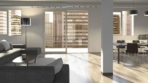 interno con ampia porta finestra